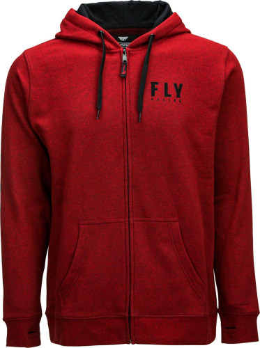 Fly Racing - Fly Racing Fly Logo Zip Up Hoodie - 354-0238X - Red - X-Large