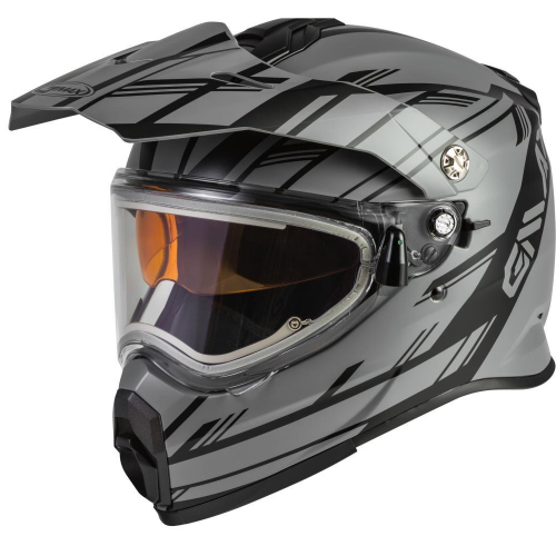 G-Max - G-Max AT-21S Epic Electric Shield Helmet - G4211504 - Matte Gray/Black - Small