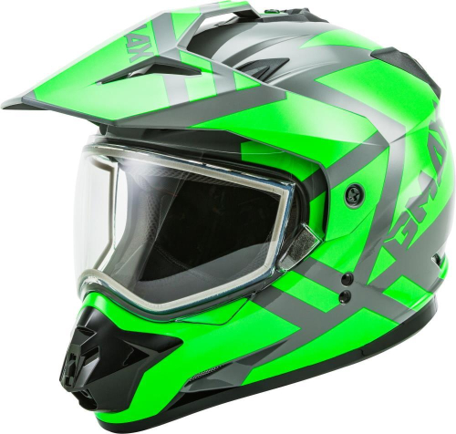 G-Max - G-Max GM-11S Trapper Helmet - G2113678 - Grey/Neon Green - 2XL