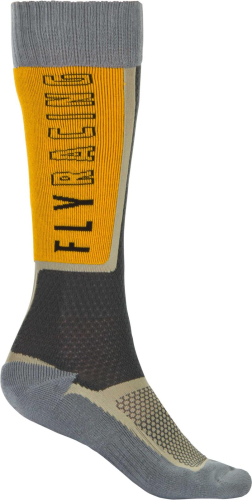 Fly Racing - Fly Racing MX Socks - 350-0510S - Black/Gray/Mustard - Sm-Md