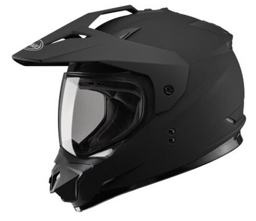 G-Max - G-Max GM11D Dual Sport Solid Helmet - G5115074 - Flat Black - Small