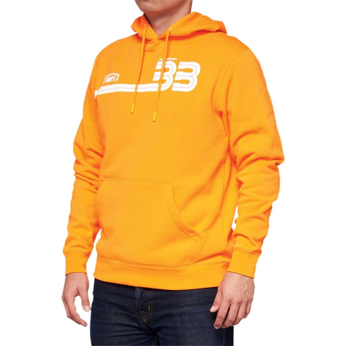 100% - 100% Brad Binder 33 Pullover Kangaroo Pocket Hoodie - BB-36045-476-10 - Orange - Small