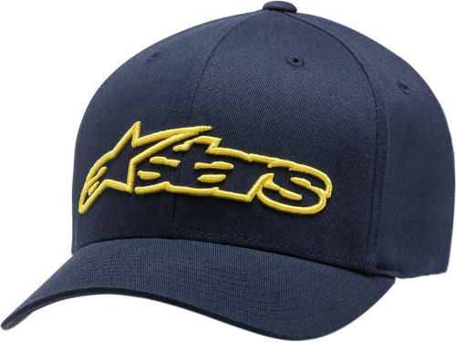 Alpinestars - Alpinestars Blaze Flexfit Hat - 1039810057050SM - Navy/Yellow - Sm-Md