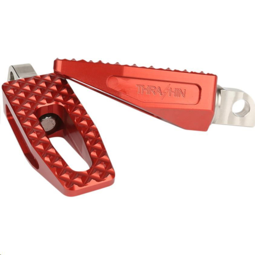 Thrashin Supply Company - Thrashin Supply Company P-54 Slim Passenger Footpegs - Red - TSC-2021-2-SR