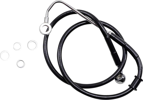 Drag Specialties - Drag Specialties Extended Stainless Steel Front Brake Line Kit - Black Vinyl Coated - 38in. - 1741-5772