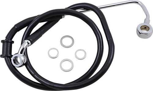 Drag Specialties - Drag Specialties Extended Stainless Steel Front Brake Line Kit - Black Vinyl Coated - 32 3/4in. - 1741-5783