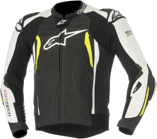 Alpinestars - Alpinestars GP Tech V2 Leather Jacket - 3108517-125-54 - Black/White/Yellow Fluo - 44