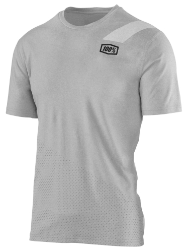 100% - 100% Tech Slant Tee Shirt - 3500219010 - Silver/Heather - Small