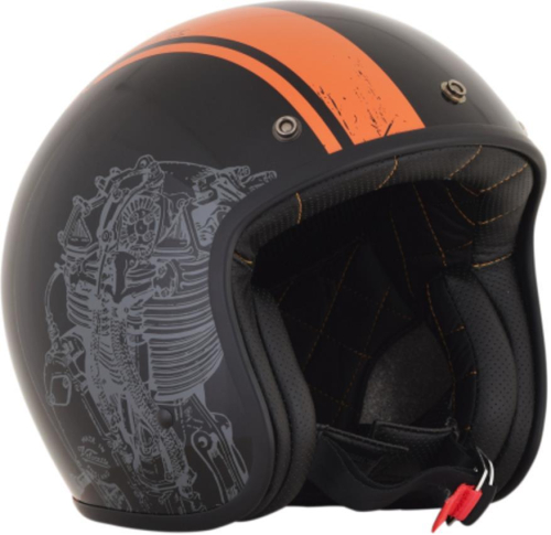 AFX - AFX FX-76 Raceway Helmet - 01042070 - Gloss Black/Orange - X-Large