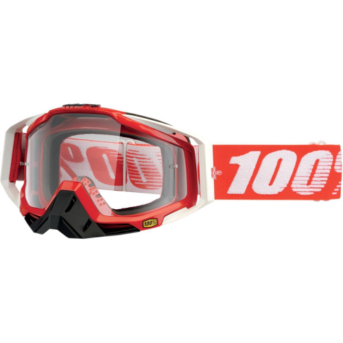 100% - 100% Racecraft Fire Red Goggles - 50100-003-02 - Fire Red/White / Clear Lens - OSFM