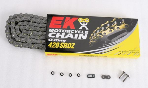 EK Chain - EK Chain 428 SROZ Series O-Ring Chain - 100 Links - Natural - 428SROZ-100