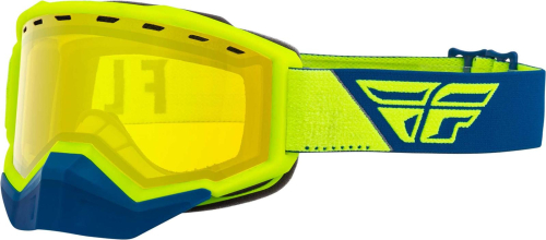 Fly Racing - Fly Racing Focus Snow Goggles - FLB-046 - Hi-Vis/Blue / Yellow Lens - OSFM