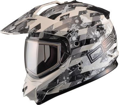 G-Max - G-Max GM11 Checkered DSG Snow Helmet - G2119315 TC-12 - Checked Out White/Gray - Medium