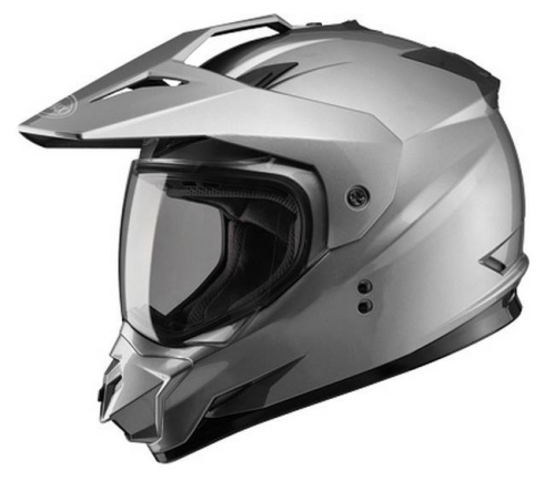 G-Max - G-Max GM11D Dual Sport Solid Helmet - G5115478 - Titanium - 2XL