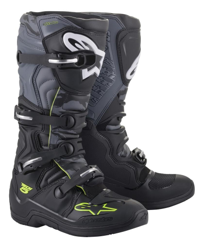 Alpinestars - Alpinestars Tech 5 Boots - 2015015-1055-5 - Black/Cool Gray/Yellow Fluo - 5