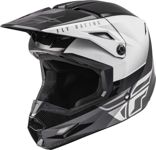 Fly Racing - Fly Racing Kinetic Straight Edge Youth Helmet - 73-8630YS - Black/White - Small