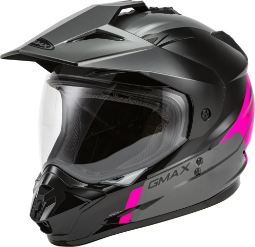 G-Max - G-Max GM11D Dual Sport Scud Helmet - G1113404 - Black/Pink/Gray - Small