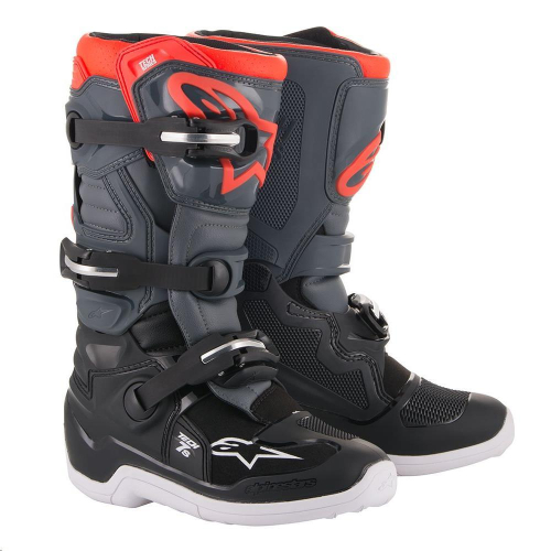 Alpinestars - Alpinestars Tech 7S Youth Boots - 2015017-1133-3 - Dark Gray/Light Gray/Red Fluorescent - 3