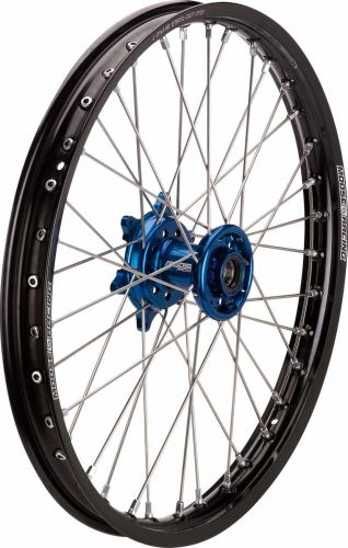 Moose Racing - Moose Racing SX-1 Complete Front Wheel  - 21in. x 1.60in. - Black Wheel/Blue Hub - MF-16021-BKBU