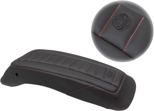 Mustang - Mustang Saddlebag Lid Cover - Deluxe Black/Red - 77640AB