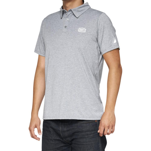 100% - 100% Corpo Polo - 35019-252-14 - Heather Gray/White - 2XL