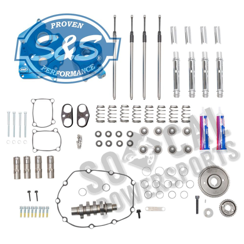 S&S Cycle - S&S Cycle Gear Drive Camchest Kit for M-Eight - Chrome Pushrod Tubes with 550 Cam - 310-1083A