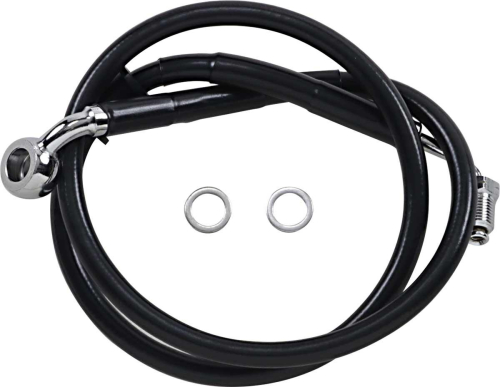 Drag Specialties - Drag Specialties Extended Stainless Steel Front Brake Line Kit - Black Vinyl Coated - 31-1/4in. - 1741-5822