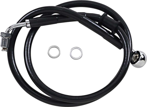 Drag Specialties - Drag Specialties Extended Stainless Steel Front Brake Line Kit - Black Vinyl Coated - 33-1/4in. - 1741-5823