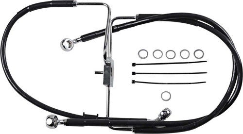 Drag Specialties - Drag Specialties Extended Stainless Steel Front Brake Line Kit - Black Vinyl Coated - 31in. - 1741-5852