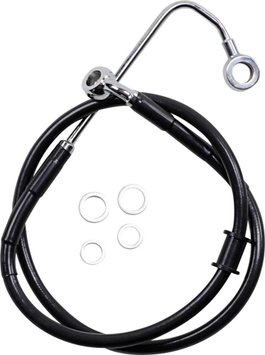 Drag Specialties - Drag Specialties Extended Stainless Steel Front Brake Line Kit - Black Vinyl Coated - 36in. - 1741-5771