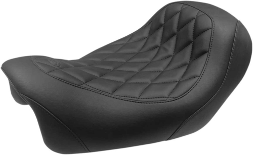 Mustang - Mustang Wide Tripper Forward Solo Seat - Diamond Stitch - Black - 75038