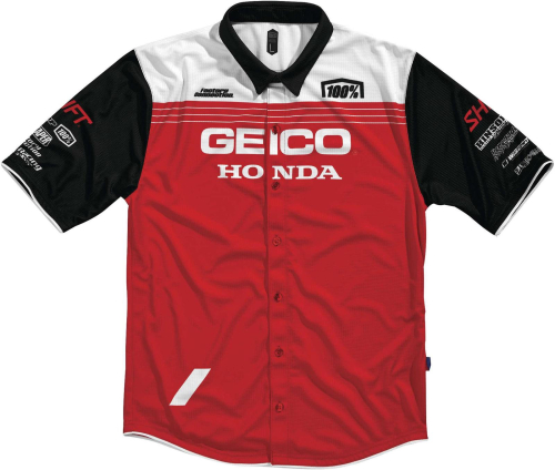 100% - 100% Geico Honda Blitz Pit Shirt - 33903-003-10 - Red - Small