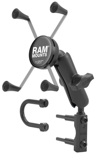 RAM Mounts - RAM Mounts RAM Combination Brake/Clutch Reservoir Mount with Double Short Arm X-Grip Cell/iPhone Plus Cradle - RAM-B-174-UN10