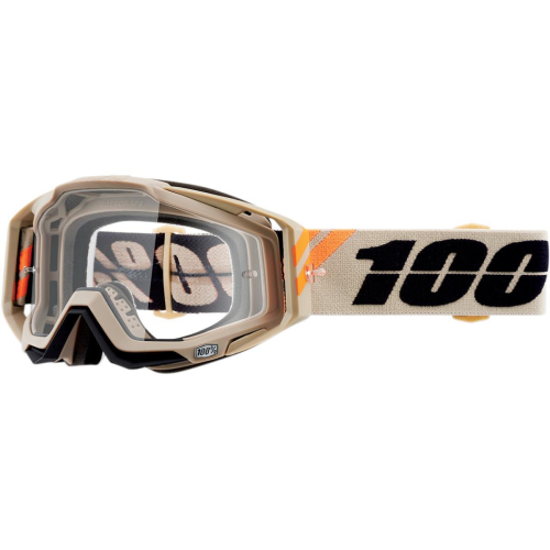 100% - 100% Racecraft Poliet Goggles - 50100-338-02 - Poliet/Tan/Black / Clear Lens - OSFM