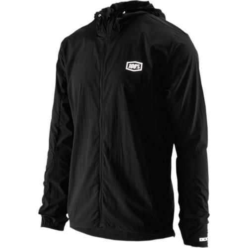 100% - 100% Aero Tech Windbreaker - 35100-057-13 - Black/Silver - X-Large