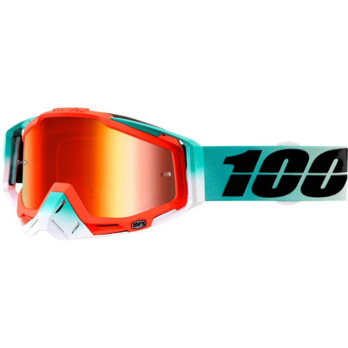 100% - 100% Racecraft Cubica Goggles - 50110-222-02 - Cubica/Teal/White / Red Lens - OSFM