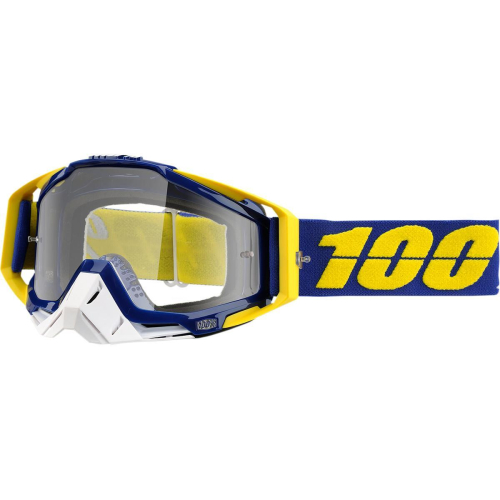 100% - 100% Racecraft Lindstrom Goggles - 50100-129-02 - Lindstrom / Yellow/Blue/White / Clear Lens - OSFM