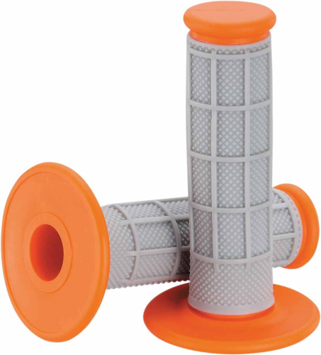 Moose Racing - Moose Racing Qualifier Half Waffle Grips - Gray/Orange - 0630-1833