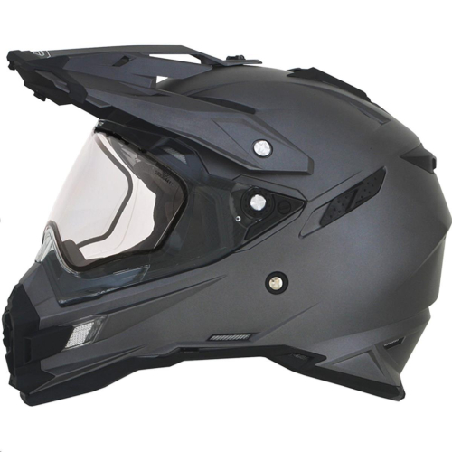 AFX - AFX FX-41DS Snow Solid Helmet With Double Lens And Breath Guard - 01210847 - Frost Gray - 2XL