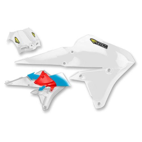 Cycra - Cycra Powerflow Intake Radiator Shrouds with Air Box Covers - White - 1778-42