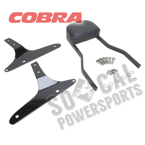 Cobra - Cobra Short Square Sissy Bar - Black Powder-Coated - 602-1204B