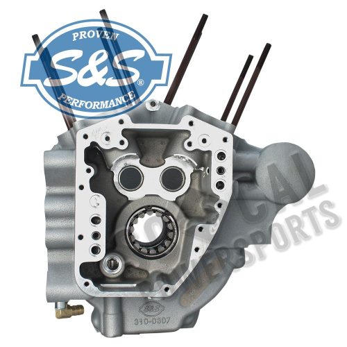 S&S Cycle - S&S Cycle Super Stock T2 Crankcase - 4 1/8in. Bore/Stock Bolt Pattern - Silver - 310-0368