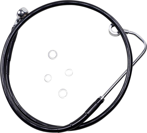 Drag Specialties - Drag Specialties Black Vinyl Coated Extended Length ABS Stainless Steel Front Brake Line Kit - (+10) - 691319-10BLK