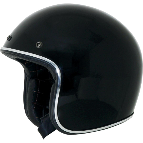 AFX - AFX FX-76 Solid Helmet - 0104-1129 - Black with Chrome Trim - X-Small