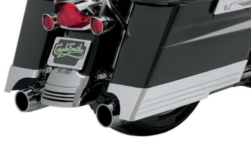 Cyclesmiths - Cyclesmiths Billet Saddlebag Extensions with Cutouts for Dual Exhaust - Chrome - CS200