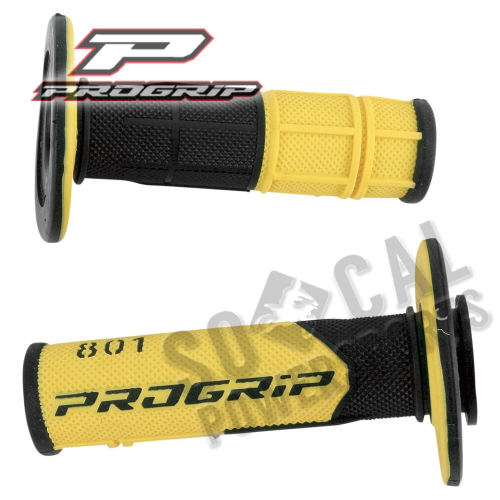 Pro Grip - Pro Grip 801 Hybrid Duo-Density Cross Grips - Black/Yellow - 801BLK/YEL