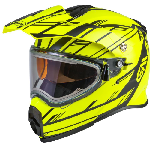 G-Max - G-Max AT-21S Epic Electric Shield Helmet - G4211744 - Matte Hi-Vis/Black - Small