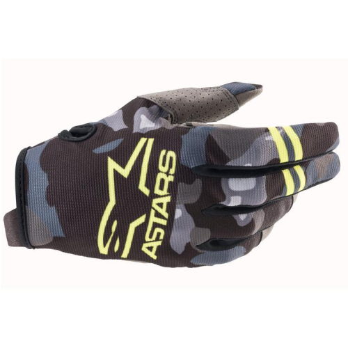 Alpinestars - Alpinestars Radar Gloves - 3561821-9155-XXL - Gray Camo/Yellow Fluo - 2XL