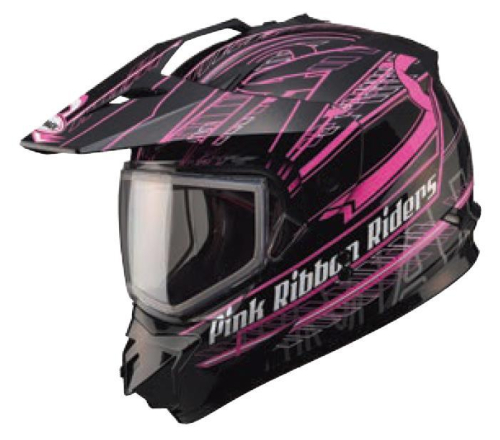 G-Max - G-Max GM11S Pink Ribbon Snow Sport Helmet - XF-3-72-7139XS - Matte Black/White/Pink - X-Small