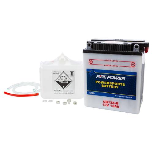 Fire Power - Fire Power Conventional 12V Heavy Duty Battery With Acid Pack - CB12A-B